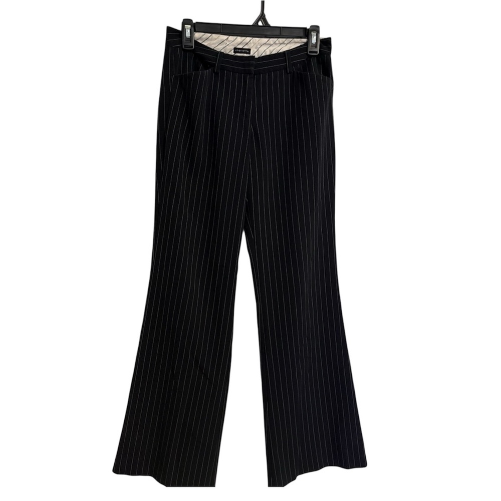 Charlotte Striped Black Trouser Business Classy Wide Leg Pants